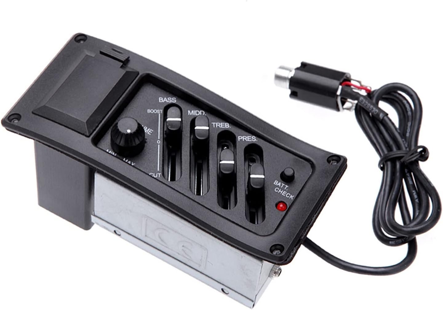 4 Band Guitar Equalizer Acoustic Guitar Preamp Amplifier Pickup 6.5MM Output