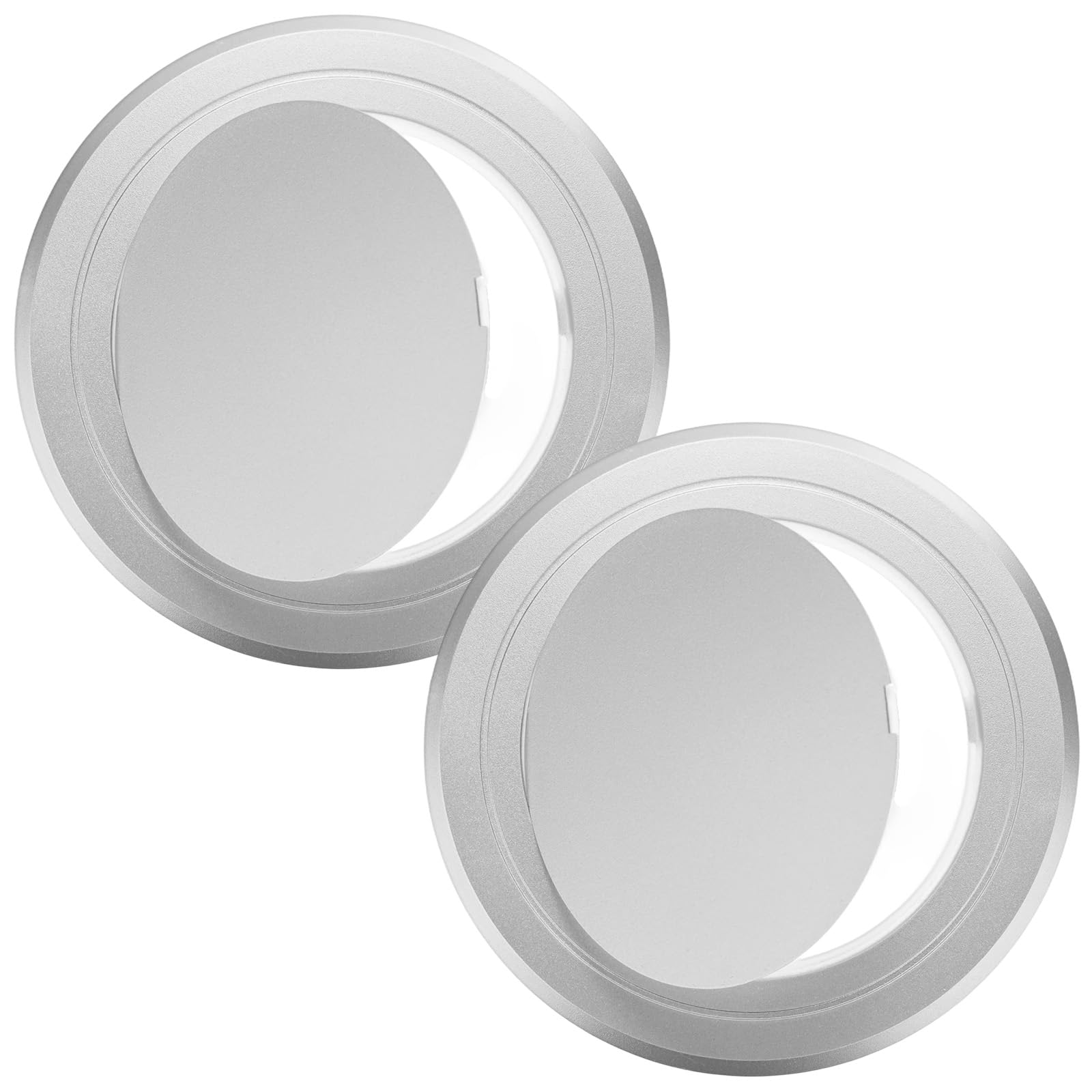 M METERXITY 2-Pack Access Panel for Drywall, 4x4 Inch Round PVC Self Adhesive Wall Hole Cover Access Doors for Wiring Cable/Ceiling, Removable Plumbing Wall Panel [Silver Tone]
