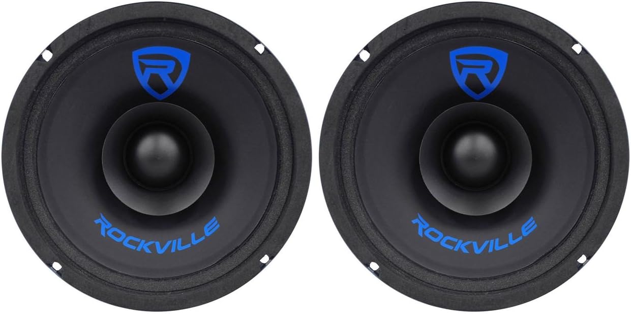 Rockville RM68SP 120-Watt 6.5 in Midrange Car Speaker, 8 Ohm, High SPL, CEA Compliant, for Custom Installs and Competition Builds, 2-Piece