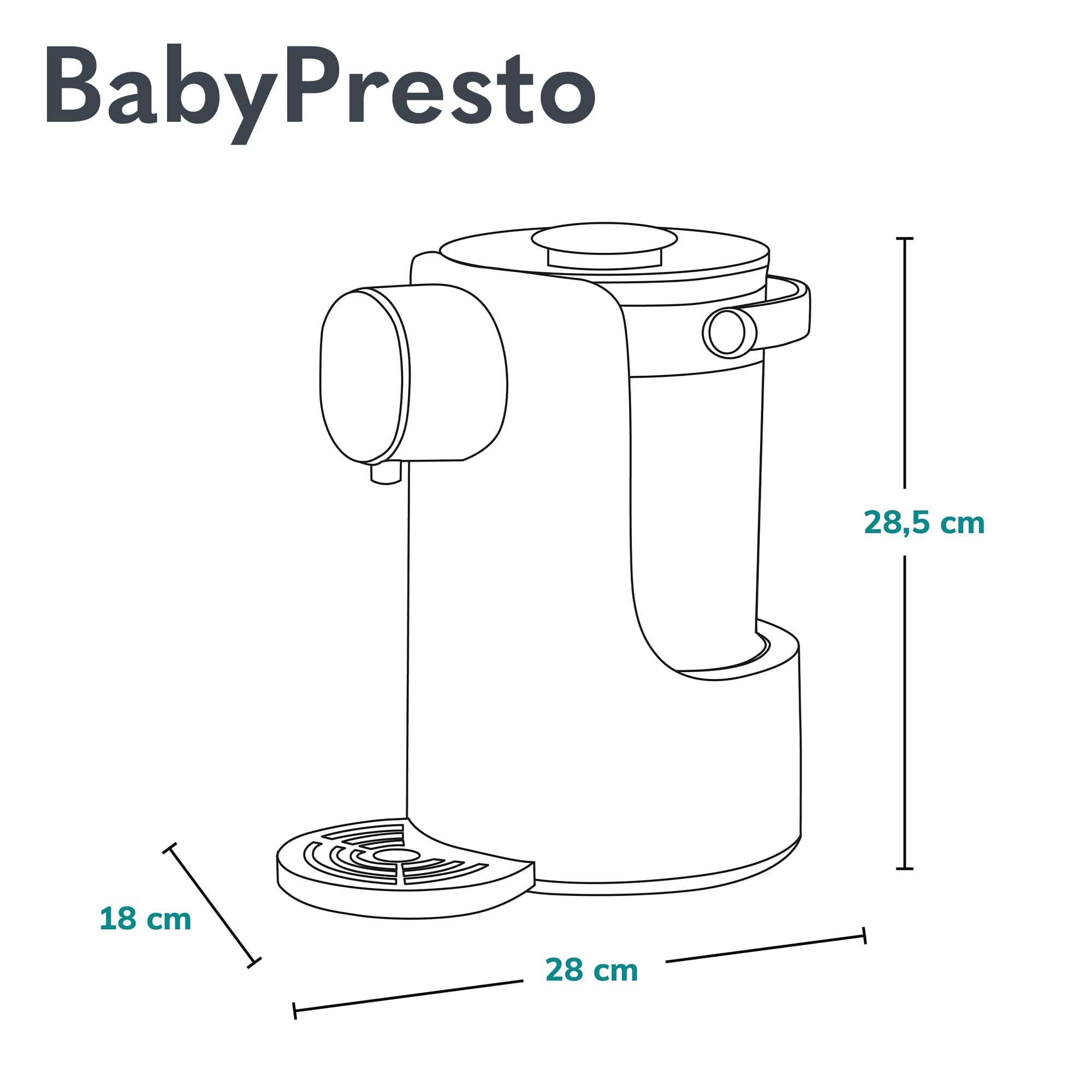 LIONELO BABYPRESTO Scaldal biberon. Bollitore Elettrico per Acqua 2 Litri Potenza 1000 W, Temperatura di Esercizio 35°-100°, Mantiene il Calore 24 ore Dosaggio Acqua 30-300 ml, Declorazione