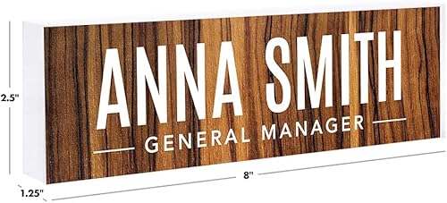 Vista 41 de Andaz Press Placa de nombre de escritorio de oficina, diseño floral de melocotón rubor personalizado para el hogar, escritorio, profesor, jefe