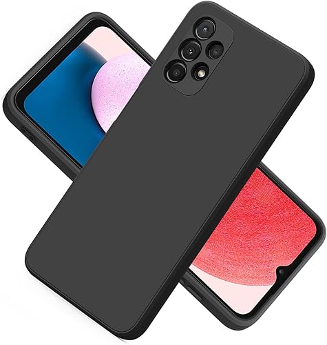 Vancle Funda de silicona para Samsung Galaxy A13 4G, a prueba de golpes, con forro de microfibra para Samsung Galaxy A13 4G, color negro