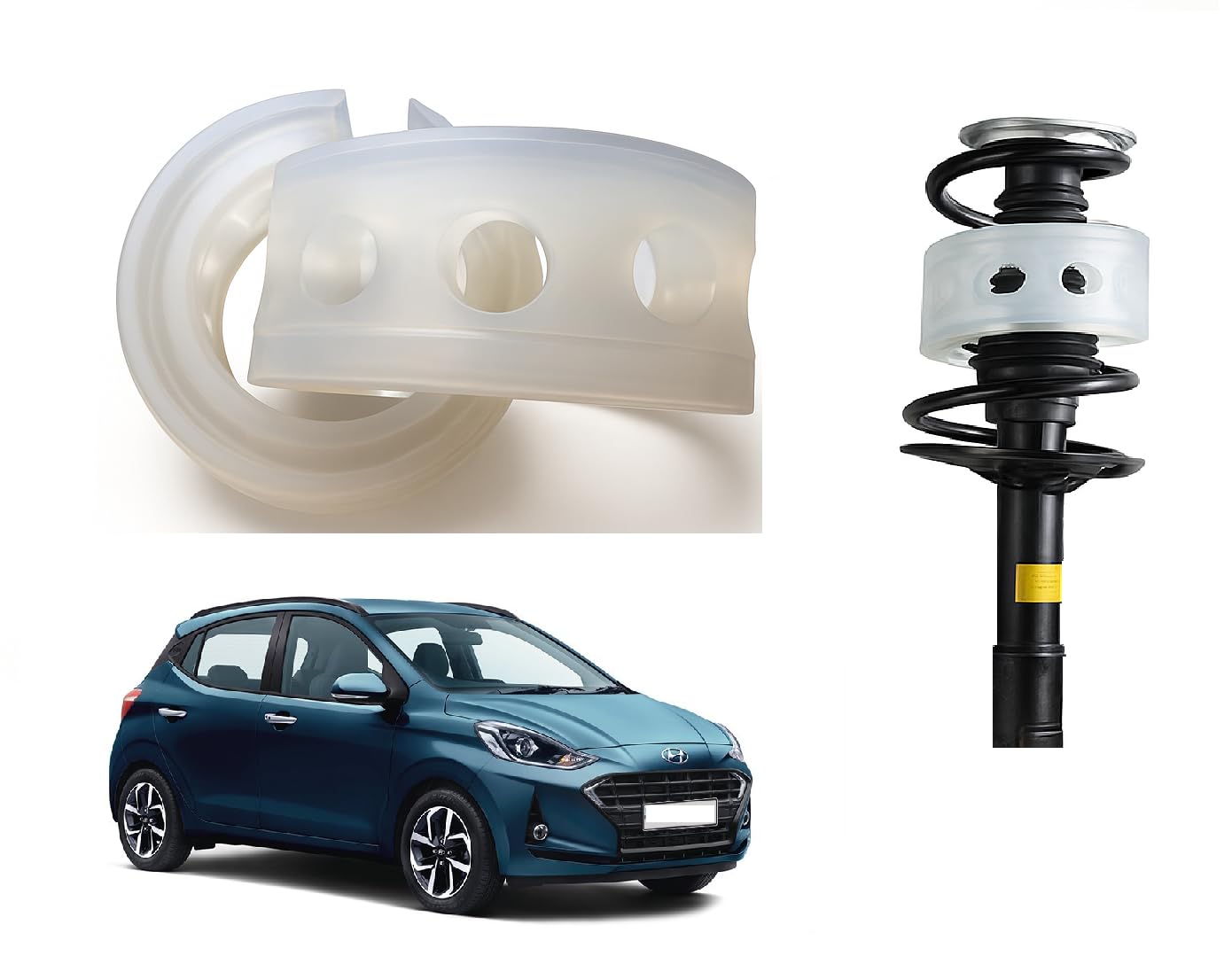 Autoclean Front Car Coil Spring Buffer Kit For Increasing Car Height, Car Cushioner, Shock Absorber And Stabilizer Suspension Accessories For Grand i10 NIOS- Size B-picture-31