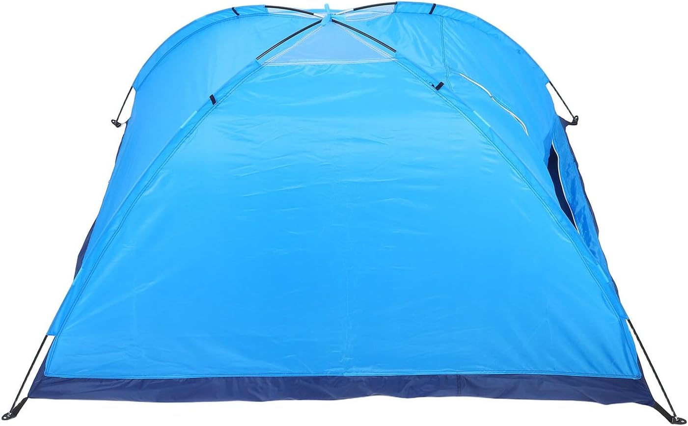 Two-Person Single Layer Camping Tent Blue Canopy Outdoor Backpacking Shelter for Beach Park Hiking and Fishing
