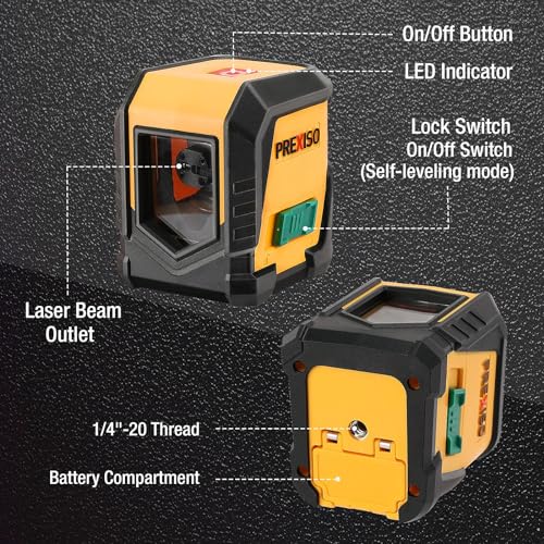 image for PREXISO Laser Level with Tripod, 65Ft Self Leveling Cross Line Laser L