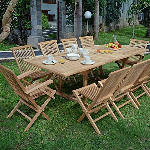 Table Extensible rectangulaire Teck Ecograde Milan 180/240 x100 cm