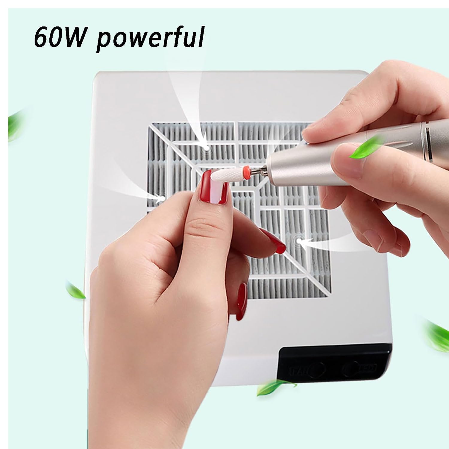 Odpylacz do paznokci 60 W, sprzęt laboratoryjny, z 3 reflektorami LED do oświetlenia, mini pochłaniacz dymu do lutowania, model dentystyczny, odsysacz kurzu, do klinik, grawerowania