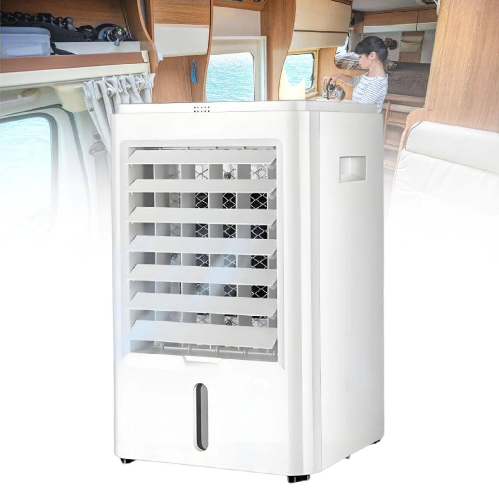 MhWrughts Portable Truck Air Conditioner 12V/24V, Evaporative Cooling Fan with 3 Speeds & 4 Modes, Quiet Air Cooler for Semi Truck, RV, Car and Bedroom car-12V