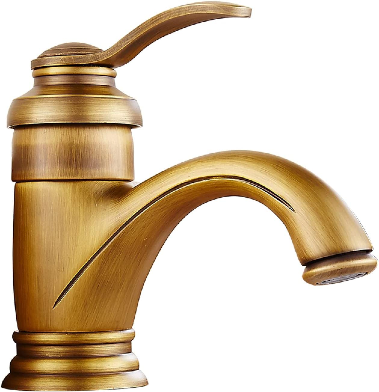 COSZWQDP Faucet for Bathroom Sink Antique Brass one Hole faucets Single