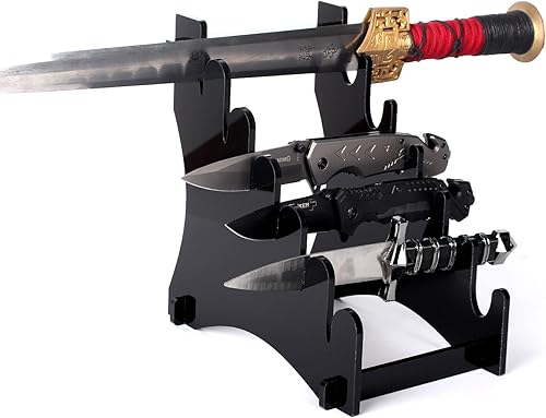 Miniatura 4 de KAFENDA Soporte de exhibición de cuchillos - Soporte para coleccionista, de bolsillo y cuchillos tácticos - Diseños geniales