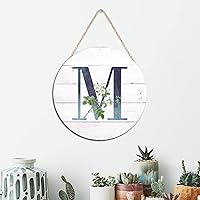 Vista 106 de Welcome Sign for Wall Initial Letter C Blue Round Wood Signs Monogram White Floral Wood Plaque Fresh Flowers 12in Mid Century Home Wall Decor for