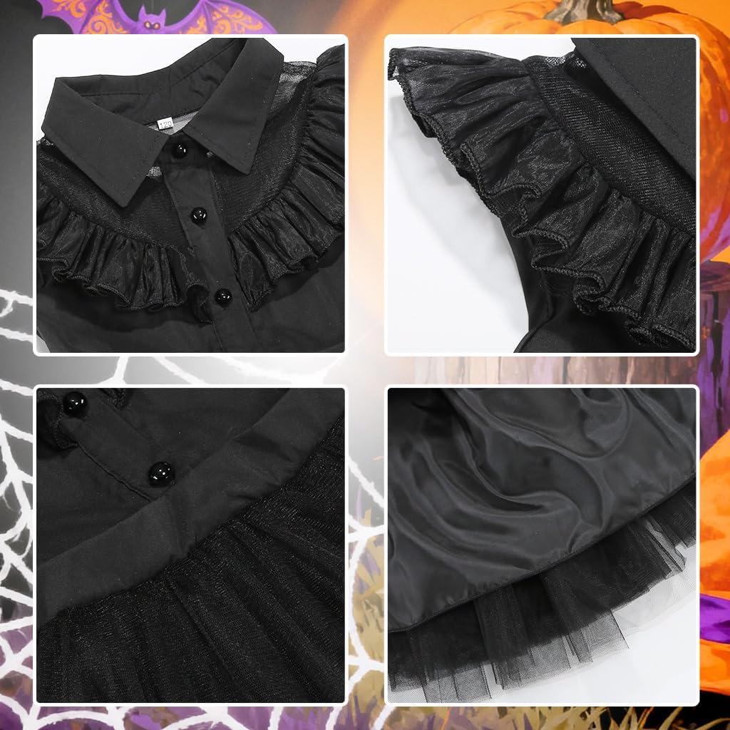 Princess Black Dress for Girls Halloween Carnival Christmas Cosplay Costume - Image 5