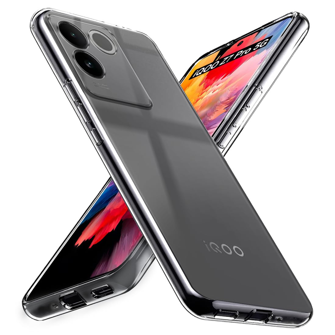 Fashionury Shockproof Crystal Clear Back Cover Case for iQOO Z7 Pro 5G | Transparent Back Cover Case | Raised Bumps for Camera & Screen Protection for iQOO Z7 Pro 5G (B0CK6M8Z15) Amazon Price History, Amazon Price Tracker