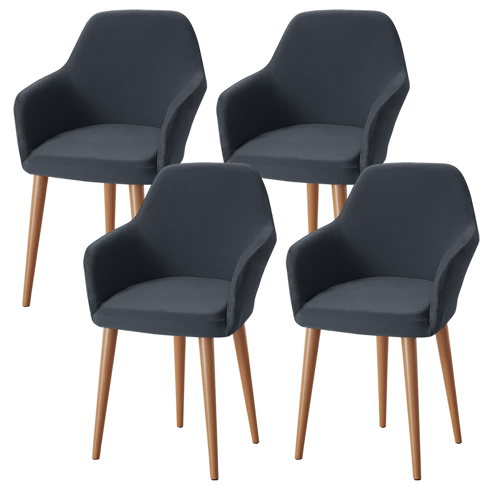 Housses de Chaise Extensibles avec Accoudoirs | Lot de 4 Amovibles Couleur F