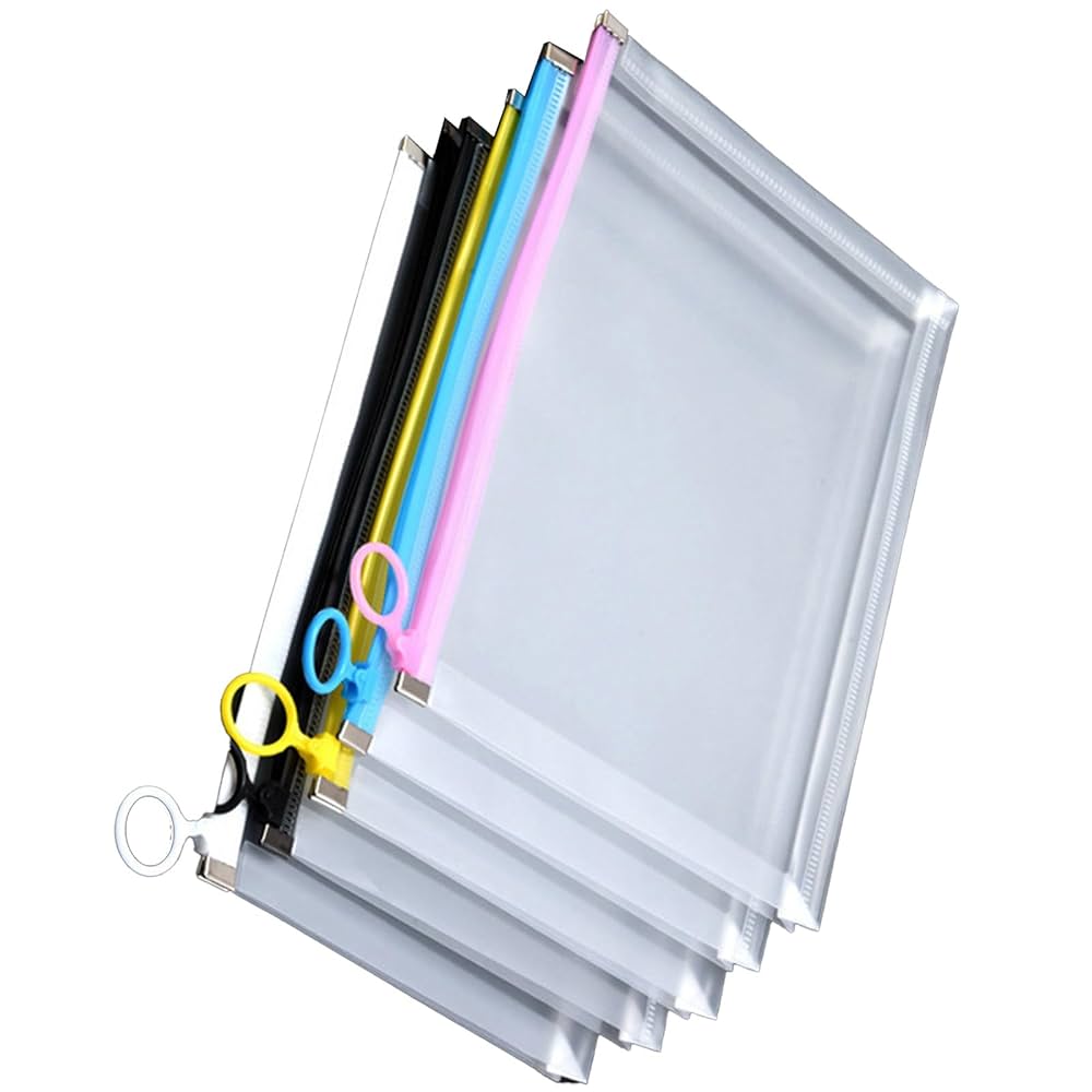 A4 透明クリアホルダー リング式 Amazon | ZCZN ファイルケース ボタン式 クリアファイルバッグ