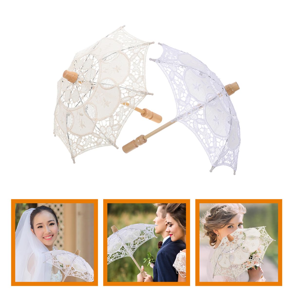 TOYANDONA 6 STK Braut Regenschirm dekorativer Regenschirm für Hochzeit Hochzeitsdekoration Spitzenschirm für Hochzeitsfeier Mädchen Hochzeitsschirm Viktoria Requisiten Reisen