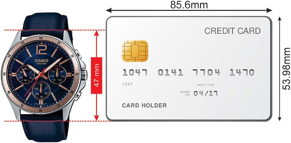 Casio Blue Leather Multi function Men Watch MTP-1374L-2AVDF