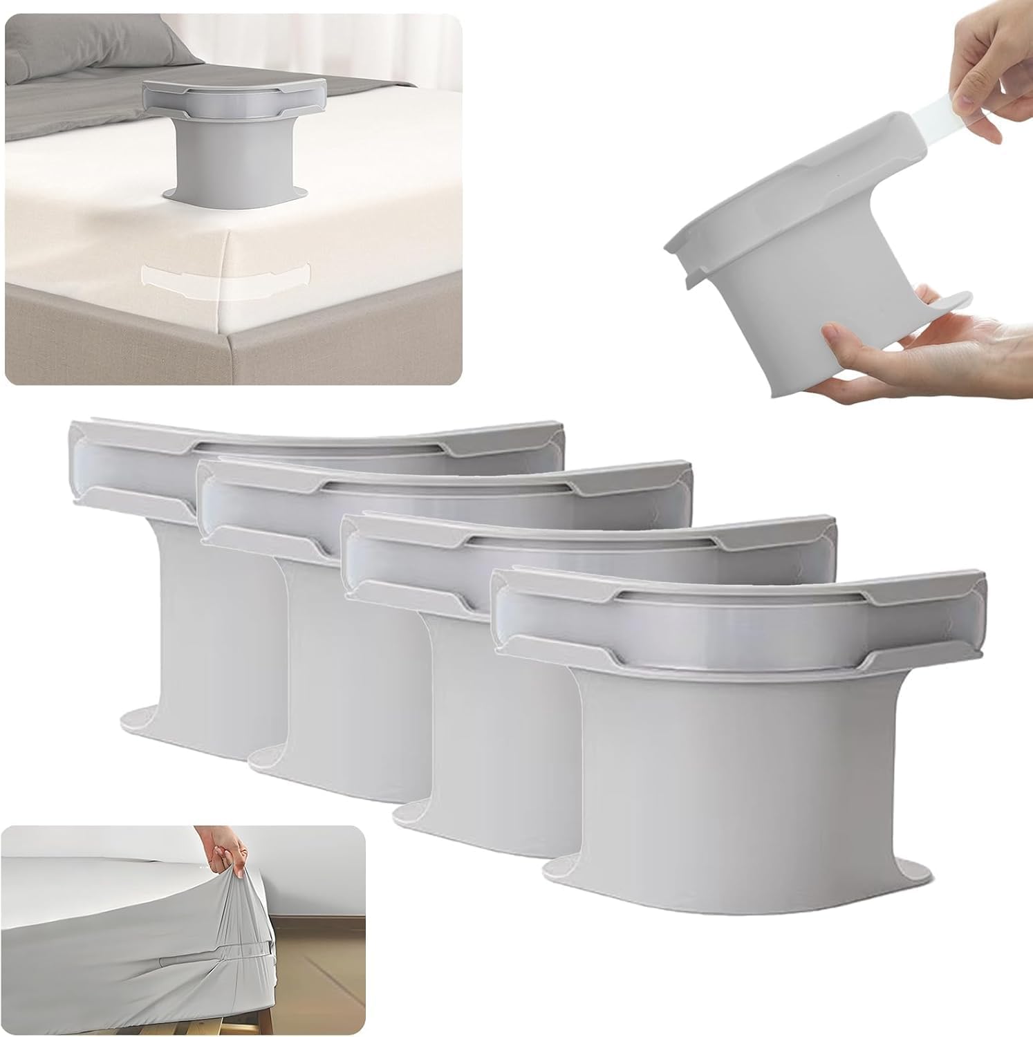 Bed Sheet Holders Clips – Mattress Corner Grippers, Secure Fitted Sheets, No More Loose Bedding– Anti-Slip Straps to Prevent Loose & Messy Sheets, Durable & Reusable (4 Pcs Set)-image-35