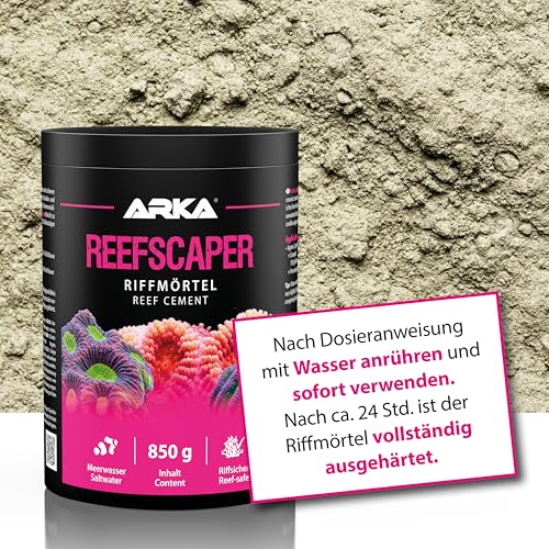 Korallenkleber Mörtel 1000 g – für Riffgestein, Keramik, Korallen & Ableger im Meerwasseraquarium – schnell abbindend, sicher, silikatfrei und einfach zu verarbeiten – ARKA Reefscaper