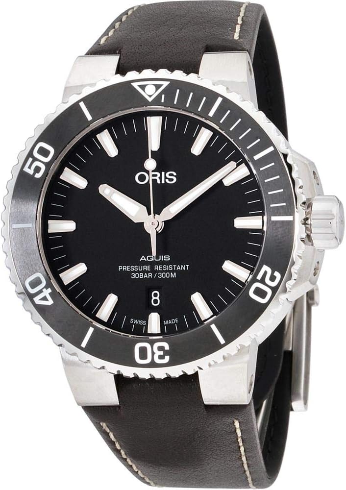 Oris Mens Automatic Watch, Analog Display and Leather Strap 01 733 7730 4124-07 5 24 10EB