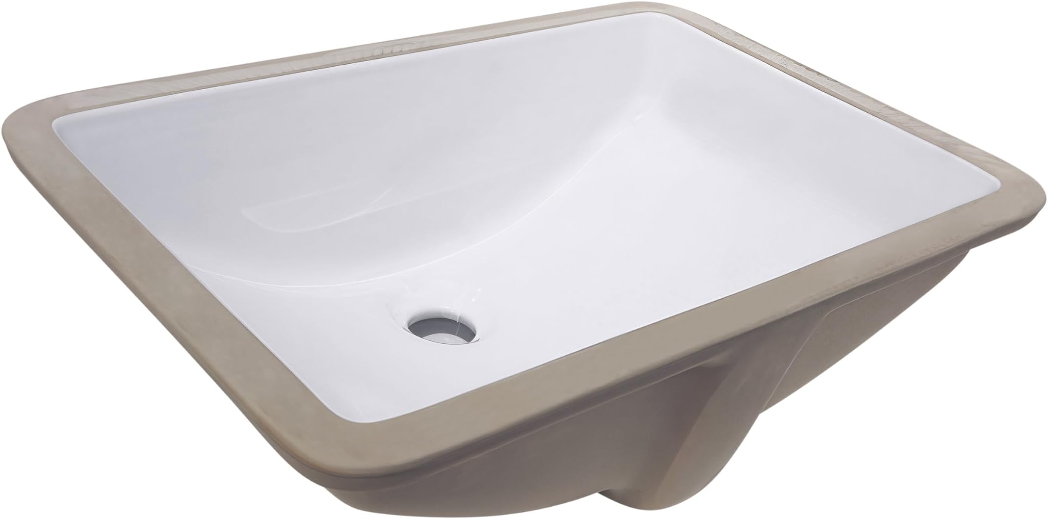 Rectangular 21 x 15 Ceramic Undermount Bathroom Sink Vanity White
