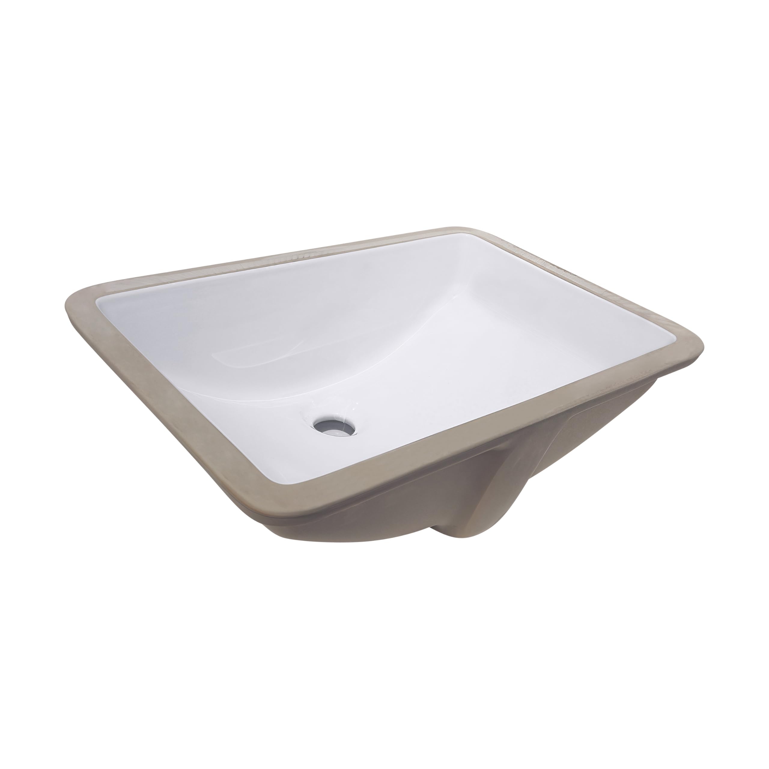 Rectangular 21 x 15 Ceramic Undermount Bathroom Sink Vanity White