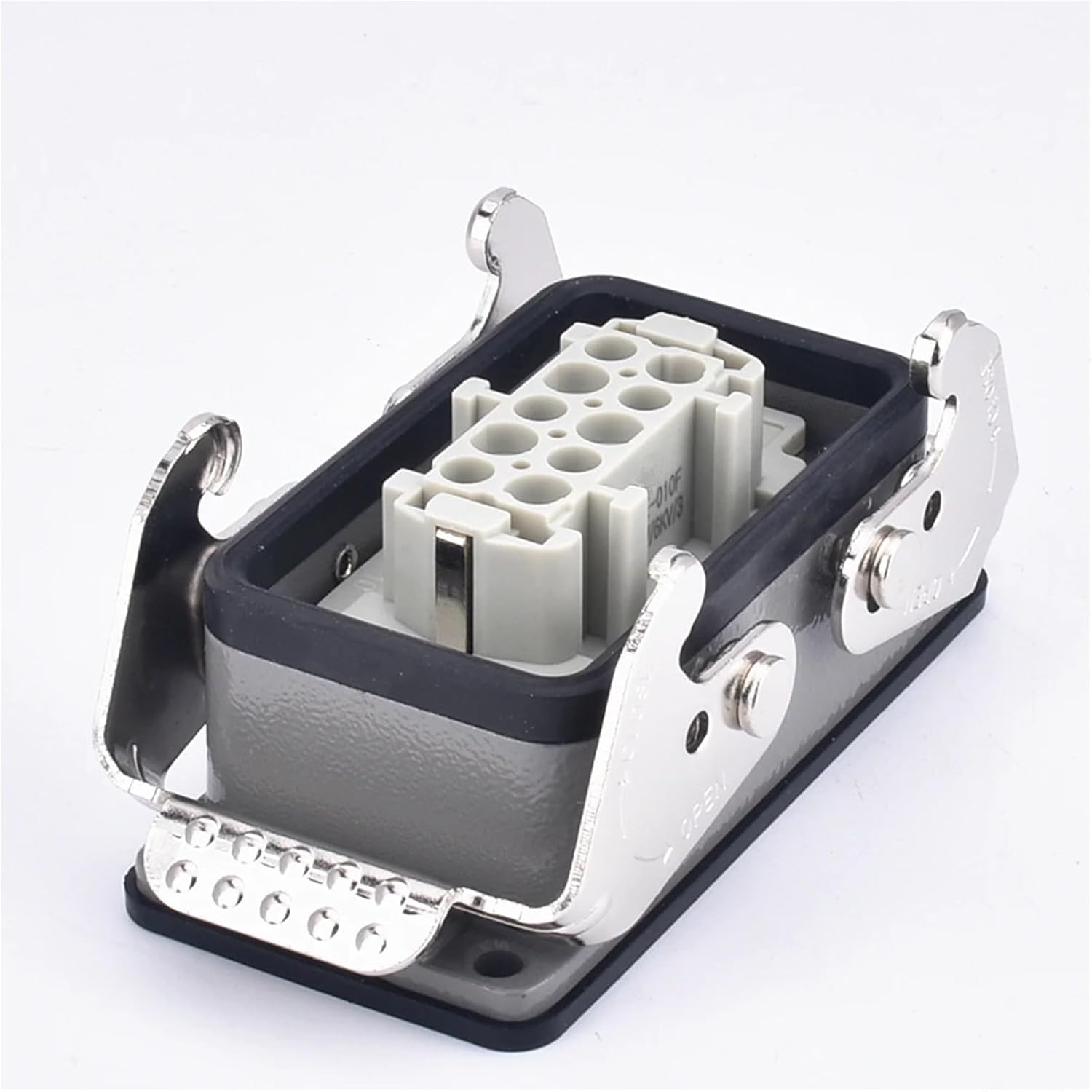 HDC HA-010 10-core Cable Quick Connector - Screw Spring Direct Insertion Type Rectangular Heavy-Duty Connector with Cable Outlet