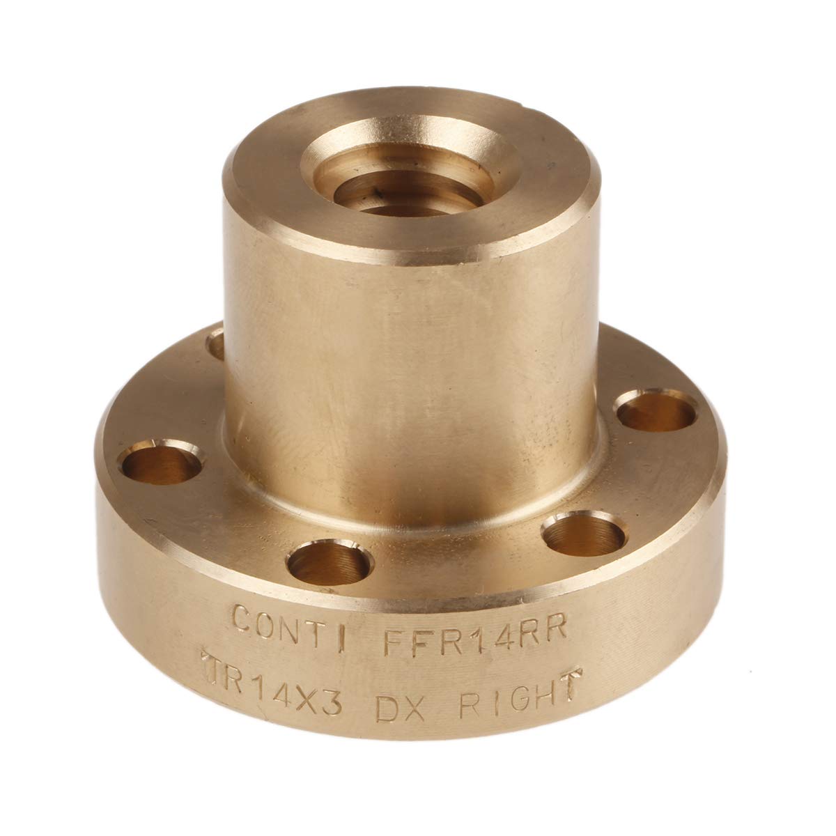 RS PRO 3 mm Spindelmutter Rund mit Flansch 14 mm, Außen-Ø: 48 mm Außen-ø, Länge: 35 mm