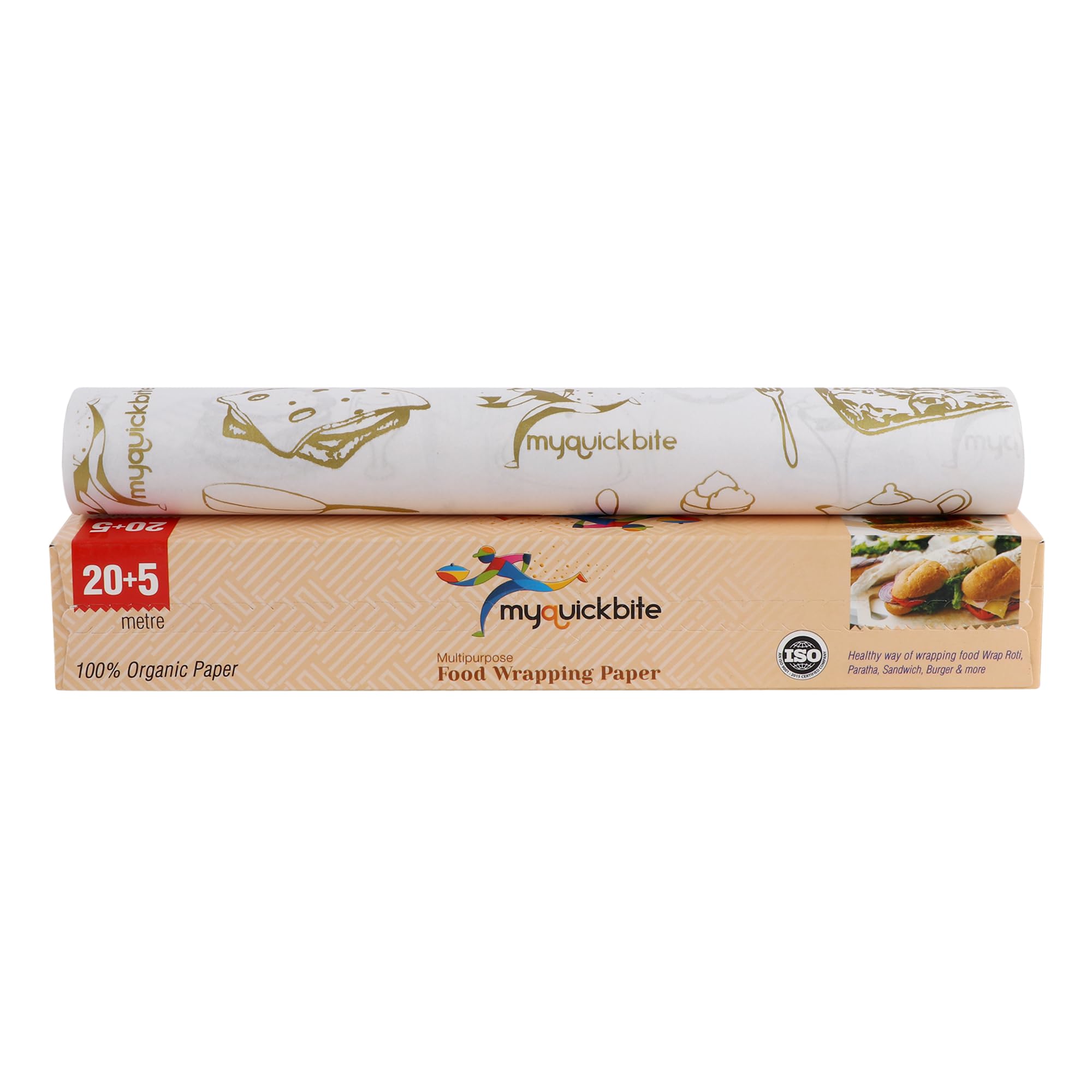 Connekt Multipurpose Silver Paper Roll for Food Wrapping | Cake, Sandwich, Pizza, Burger Baking | Fat Free Cooking | Eco-Friendly | Non-Stick | Oven Safe - 25 Meters, Pack of 2
