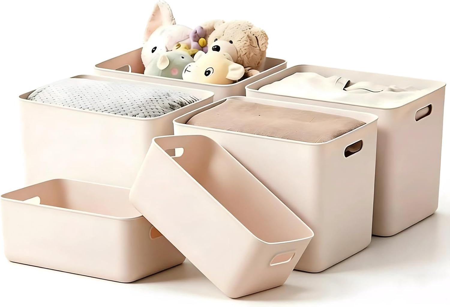 Ytteve 4 Pack Clear Storage Bins with Lids & Handles (14.4"x10.1"x9.5"), Heavy Duty Plastic Organizer Containers for Dog Food, Snacks, Books, Cosmetics, Pantry, Kitchen, Office - Thickened & Stackable