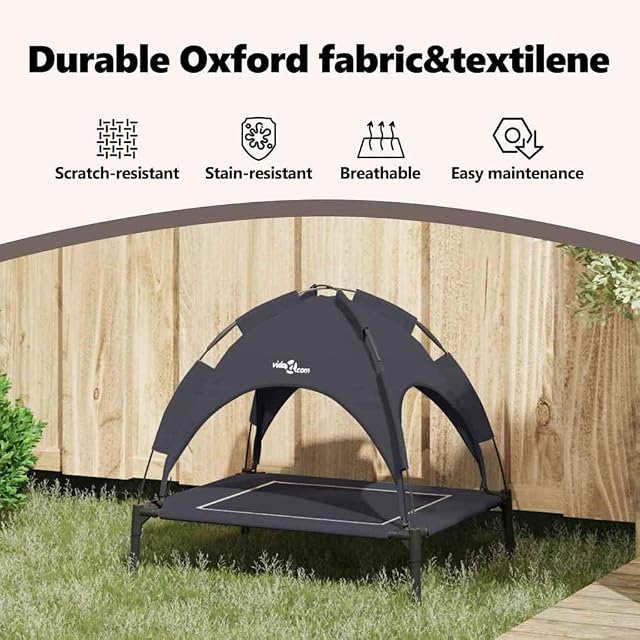 Foto 5 de 8 de vidaXL Cama para Perro 63 x 49,5 x 60 cm Acero Negro