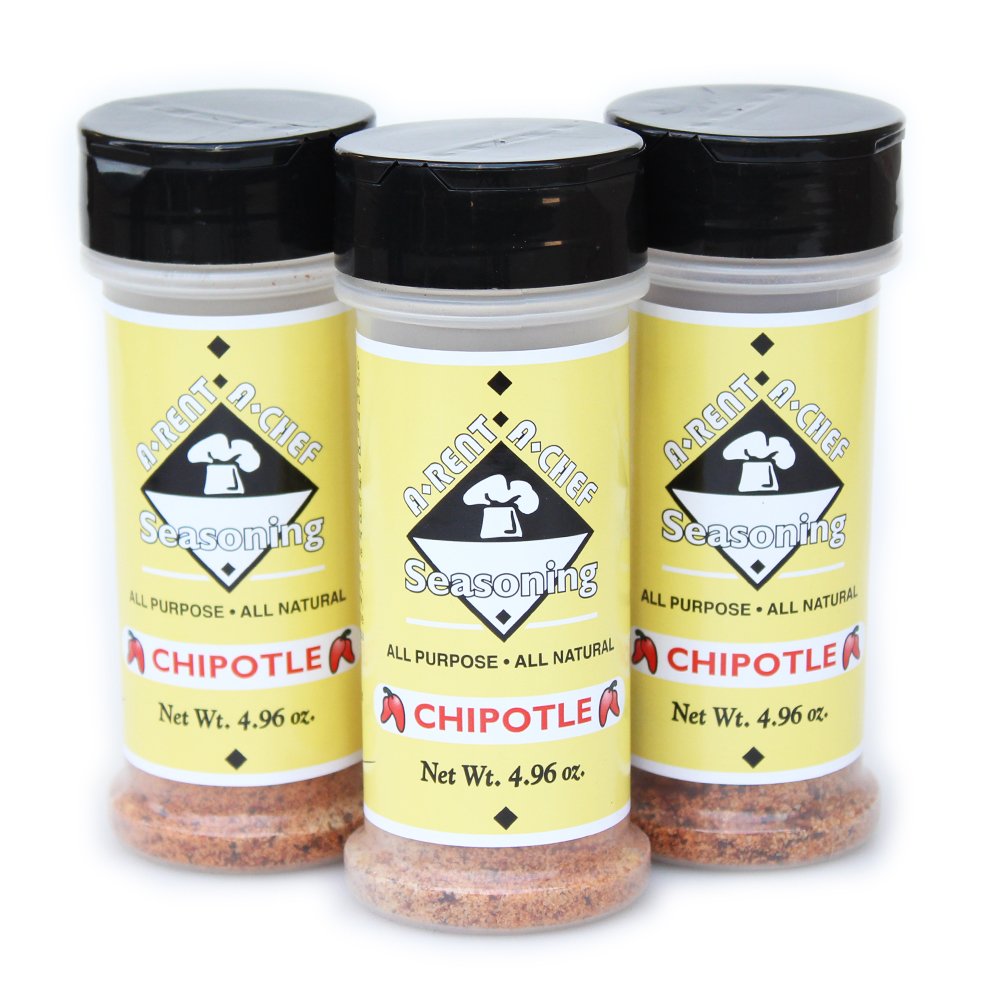 Chipotle Seasoning - All Natural - A-Rent-A-Chef - All Purpose - Gluten Free - 3 Pack of 4.96 oz - MSG Free - USA Made - Proudly Made in Nebraska - Smoked Spice - Spicy not Hot - Versatile Seasoning