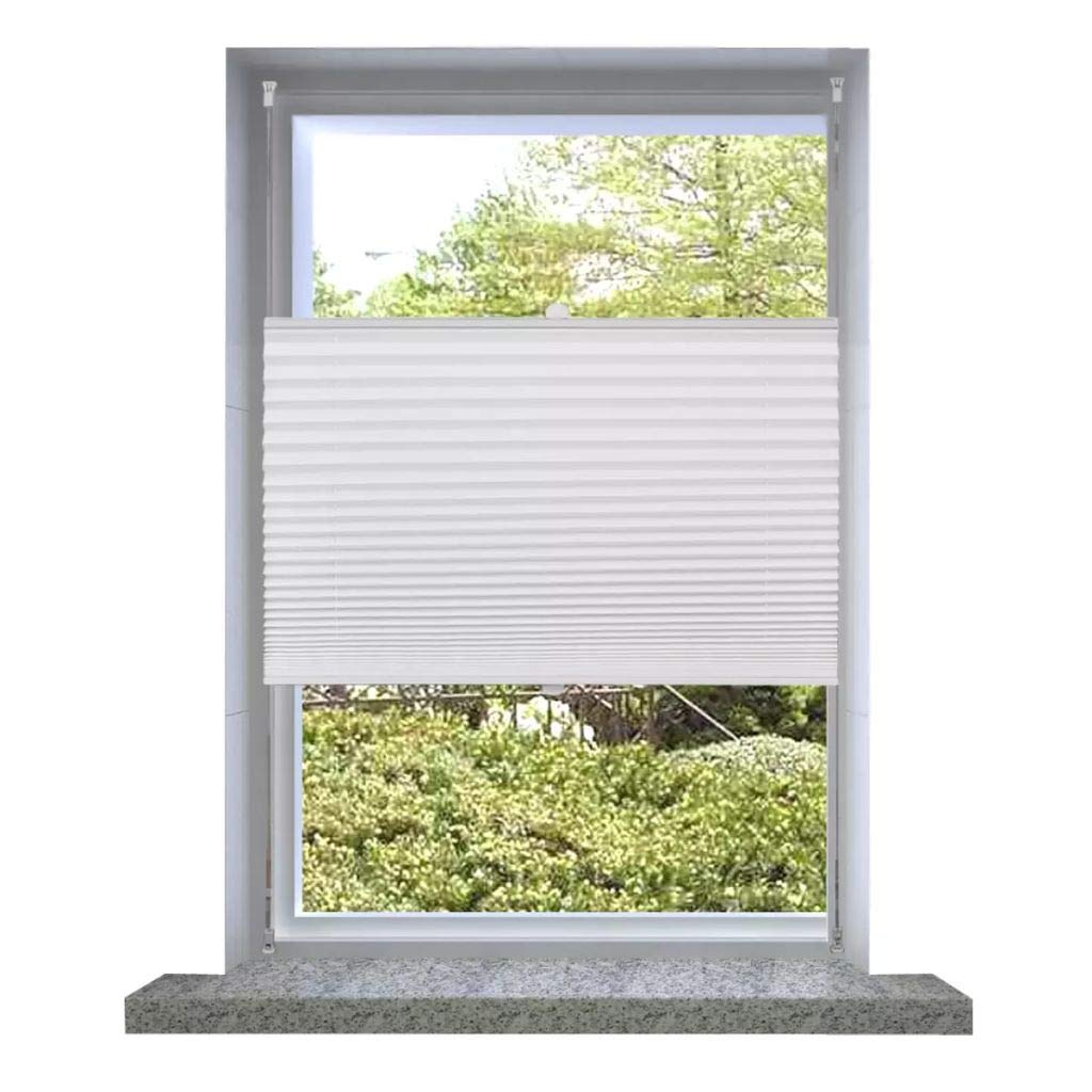 LAPOOH Roleta plisowana 90x125 cm biała, zasłona markiza, roleta do drzwi okiennych