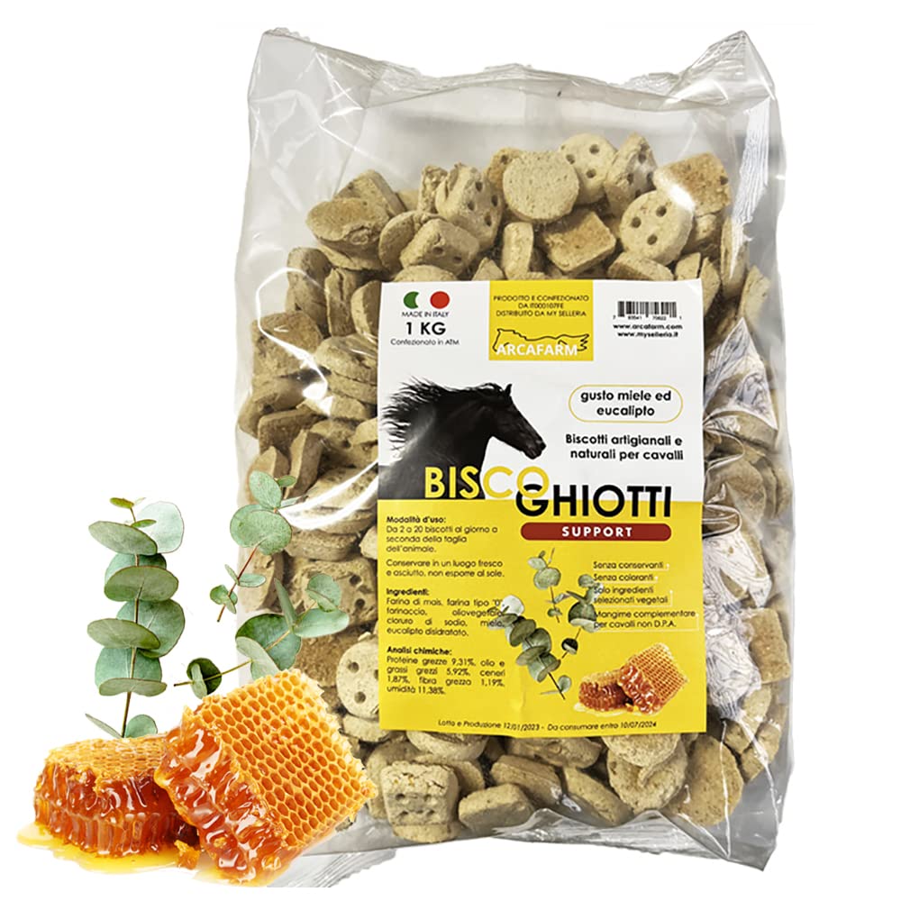 Biscoghiotti Biscotti Artigianali al Miele e Eucalipto per Cavalli 1 Kg Snack Made in Italy Naturali