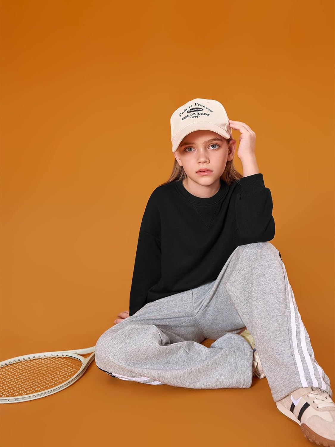 Haloumoning Girls Casual Crewneck Sweatshirts Kids Long Sleeve Oversized Fashion Pullover Tops 5-14 years - Image 5