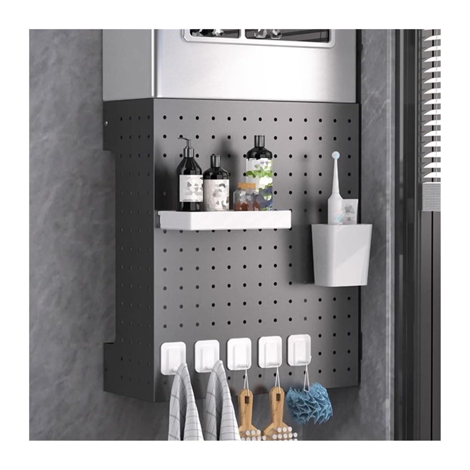 Muro Panel Perforado Para Herramientas Kit Organizador De Tablero Perforado, Protector Contra Salpicaduras De Cocina Con Accesorios, Estante De Almacenamiento For Montaje En Pared, Tablero Con Orifici