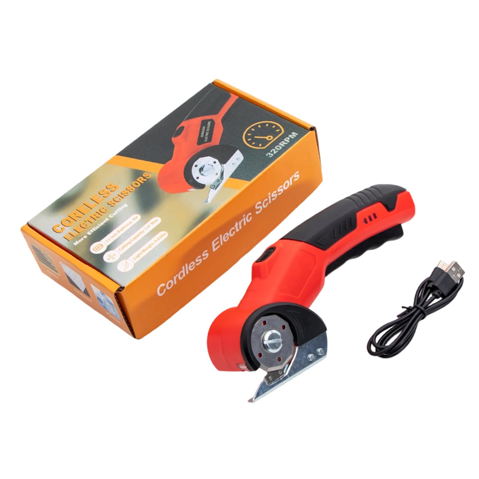 Tijeras eléctricas de corte de tela, operaciones inalámbricas, herramienta ergonómica integrada, herramienta de corte de tela, tijeras eléctricas recargables inalámbricas de tela