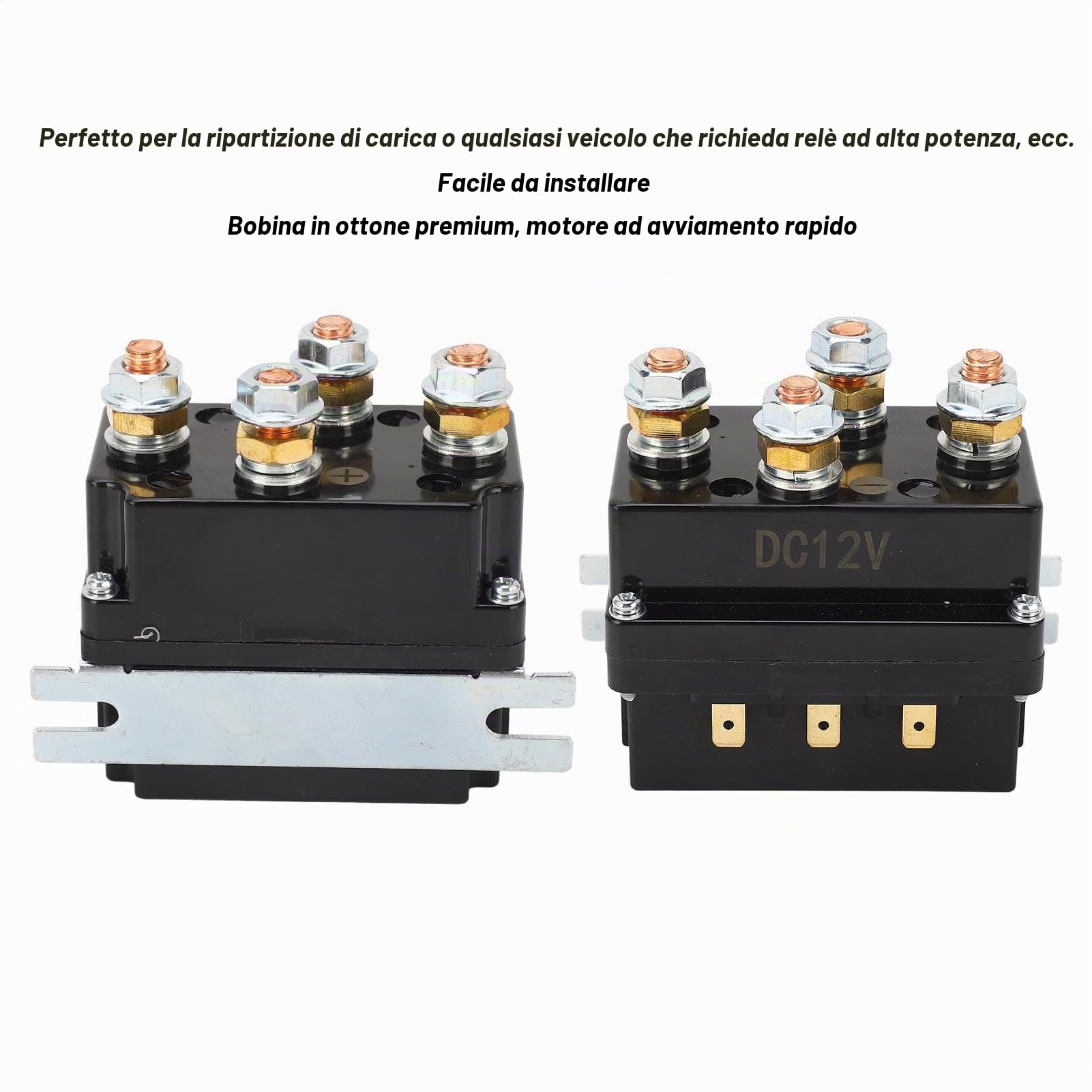12V 500A Kit Relè Verricello Interruttore Contattore Relè Verricello Automobilistico Elettrico Durevole Per Tosaerba ATV Motoslitta