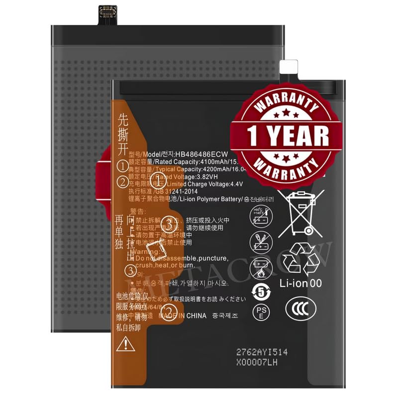 Image of Original HB486486ECW Battery Compatible for Huawei P30 Pro (VOG-L29, VOG-L09, VOG-AL00, VOG-TL00, VOG-L04, VOG-AL10, HW-02L) - (4200mAh) - 1 Year Warranty JK1