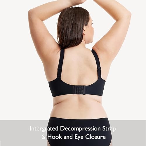 Miniatura 4 de COMFELIE Brasier sin varillas con copas D-G para mujer, brasier sin costuras, sin costuras, 1 pulgada, elevado, cobertura completa, EB066