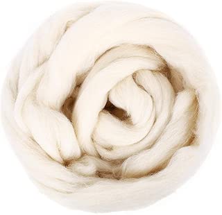 Natural Wool Roving 200g / 7oz Fiber Roving Wool Top For Needle Felting DIY Hand Spinning Wool Felt Crafts by SOLEDI (Milk White) - coolthings.us