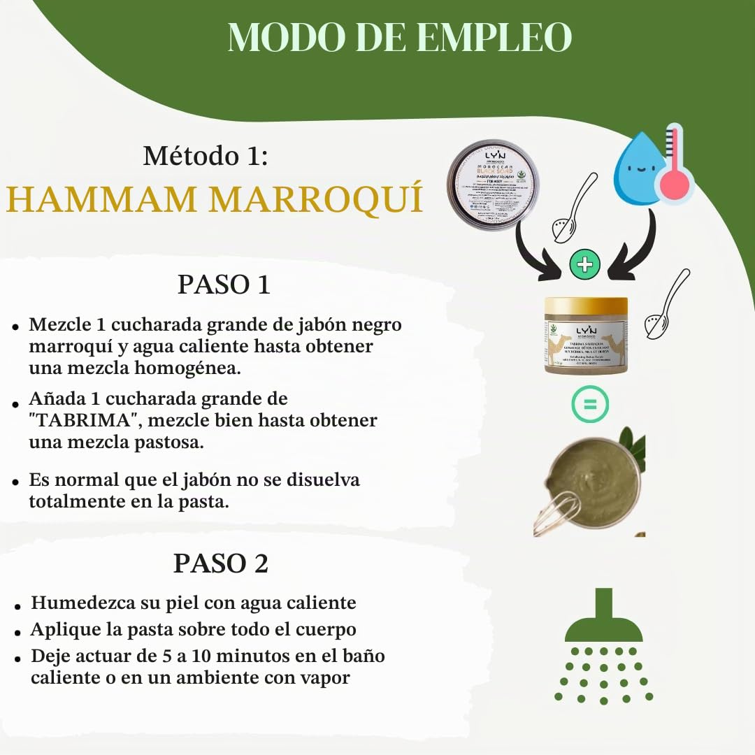 Exfoliante Corporal Brillo y Antirugosidades (Tabrima), 100%Natural y Orgánico con NILA, Oliban y Plantas-Para Queratosis, Celulitis, Desintoxicación Axilas, Antes del Bronceado y Depilación-Efectos