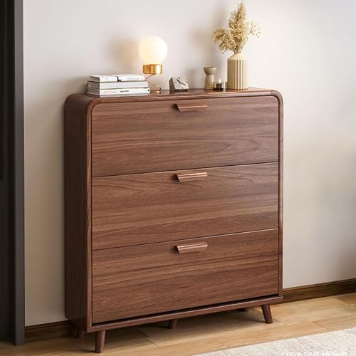Slim Shoe CabinetWooden Shoe Storage with Flip Drawers & …