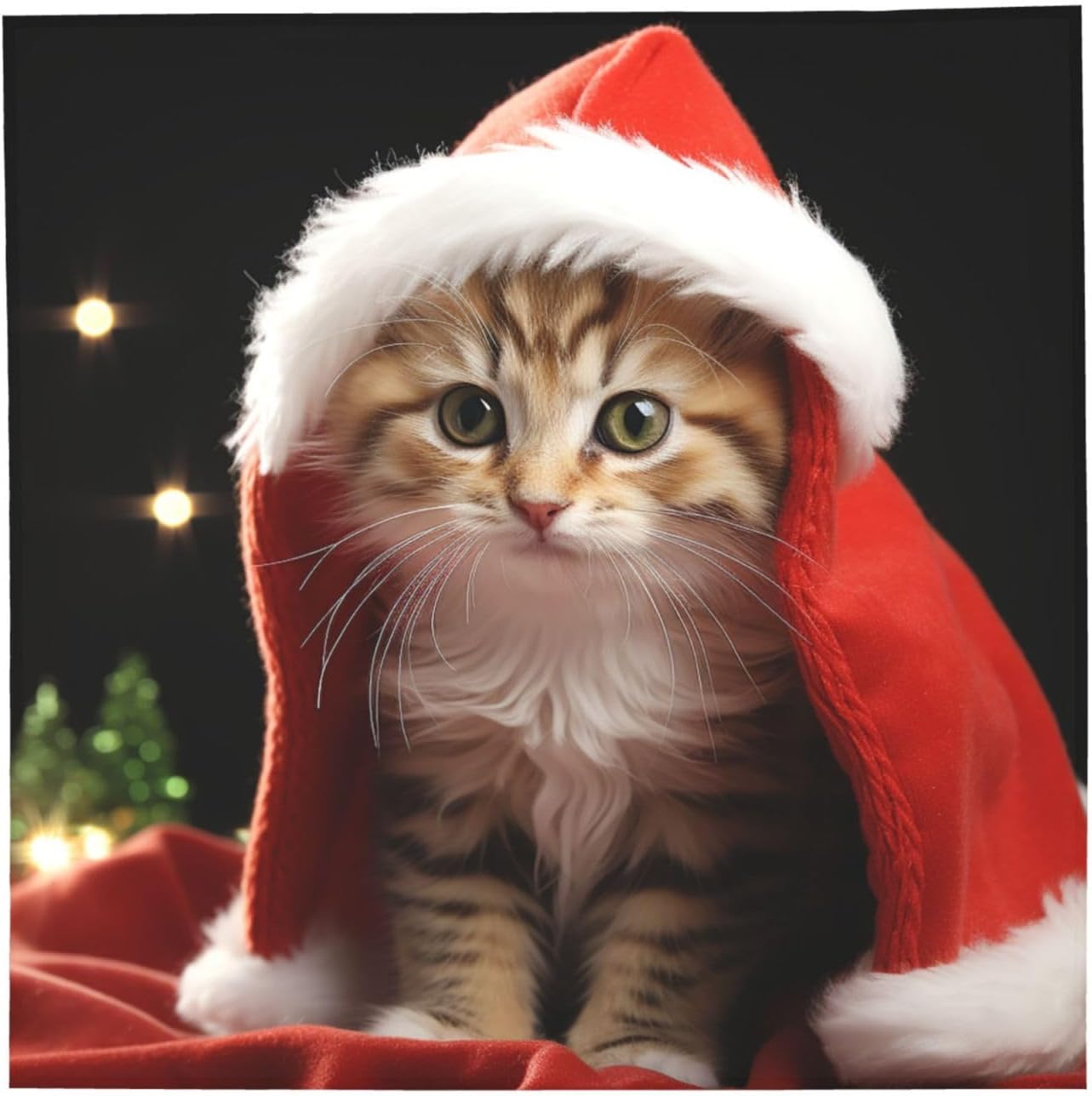 Cooling Bandanas for Men Women Square Hair Scarf 22" x 22" Novelty Headband Cute Christmas cat Neckerchief