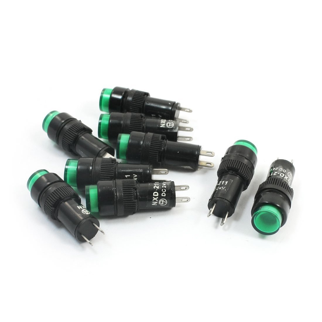 Imported DC 24V Signal Lamp P Bulb NXD-211 9mm Dia 9pcs Green Light-picture-23