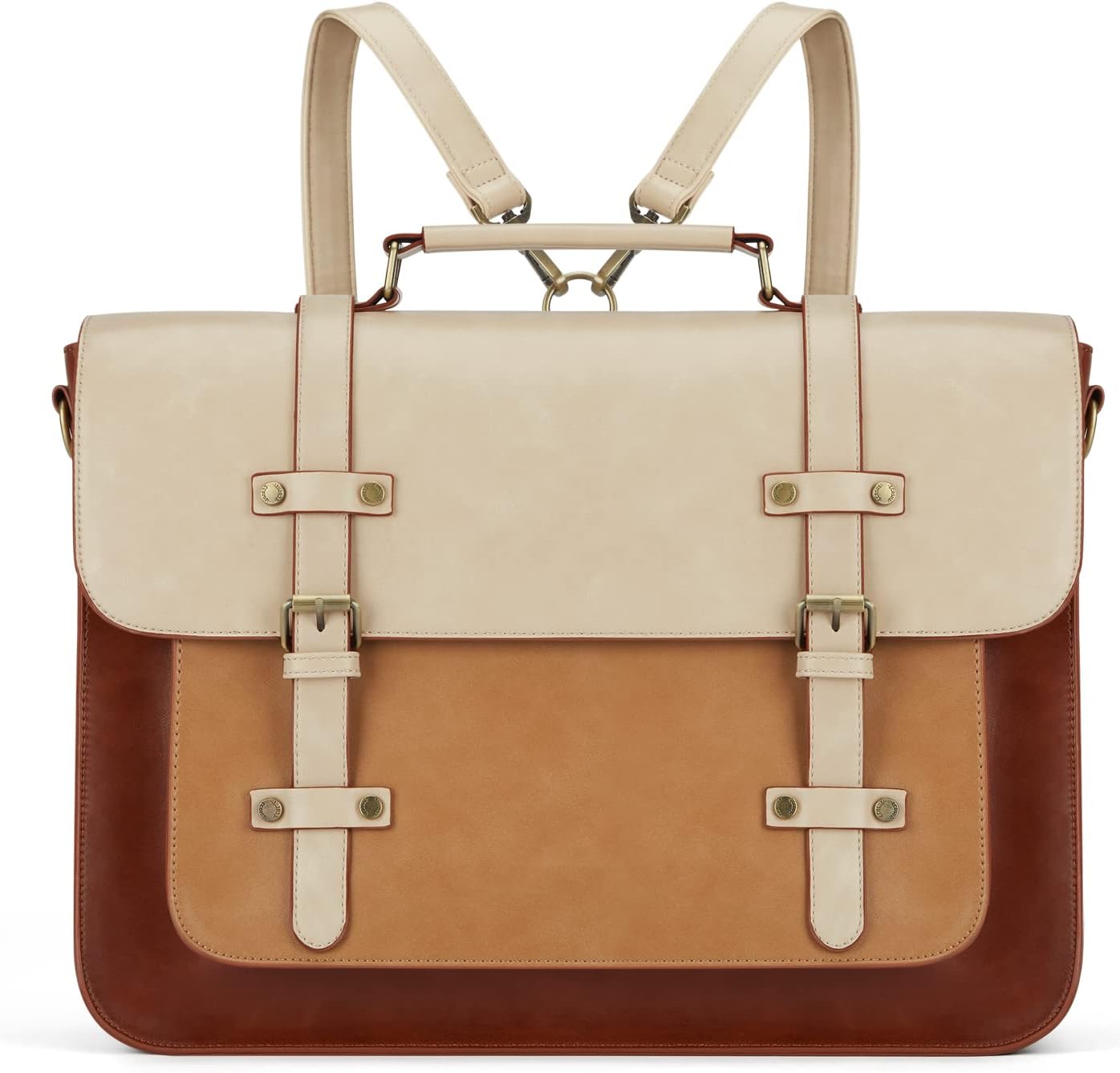 ECOSUSI Laptop Bag for Women Vegan Leather Messenger Bag Fashion Briefcase Backpack 15.6 inch Computer Satchel Bag