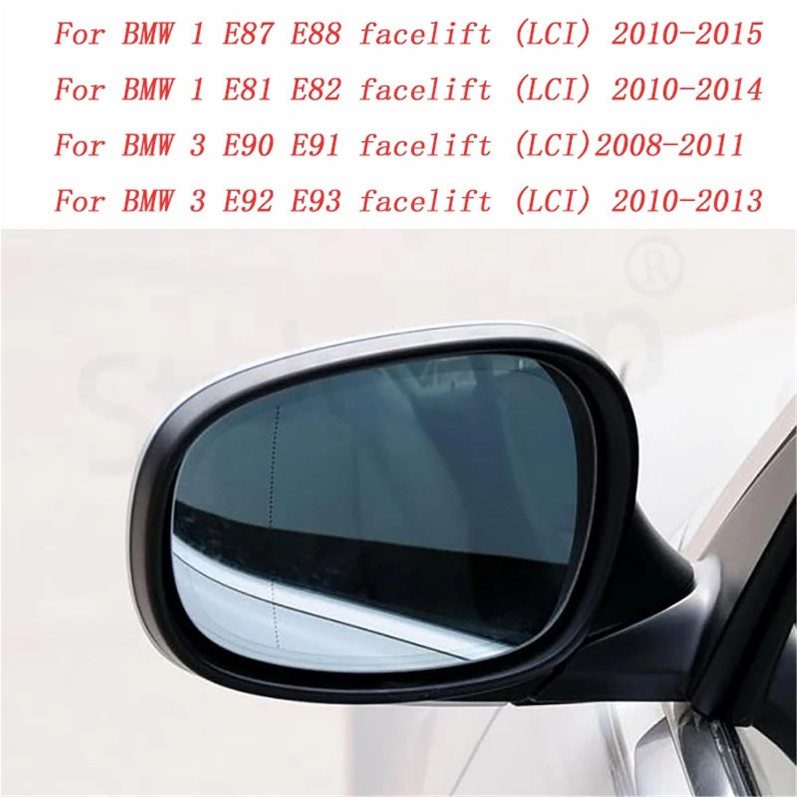 Folia ochronna na lusterka wsteczne Osłona lusterka bocznego, osłona lusterka bocznego pasująca do samochodów BMW E90 E91 2005-2011 E92 E93 2006-2013 E81 E82 E88 E87 E88.(Old 2)
