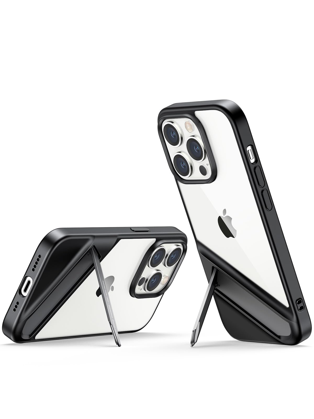 UGREENiPhone 14 Pro Max Case 6.7 Inch Metal Kickstand Case Back Stand Case Ultra Thin Anti-Yellowing Military Hard Anti-Explosion Back, Anti-Scratch and Anti-Drop for iPhone 14 Pro Max Clear Case