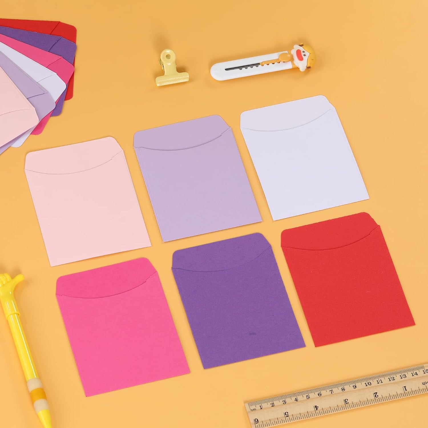Library Card Pockets 3.5x5 Inch - 6 Assorted Colors Pocket Envelopes - Classroom Envelope Pockets - Ideal for Organizing - Small Library Book Pocket (240 Count, 40 of each 6 Colors)