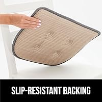 Vista 4 de GORILLA GRIP Slip Resistant Tufted Chair Cushions, No Ties Required, Memory Foam Pads for Dining Room Kitchen Table, Office, Rocking Chairs, Plush